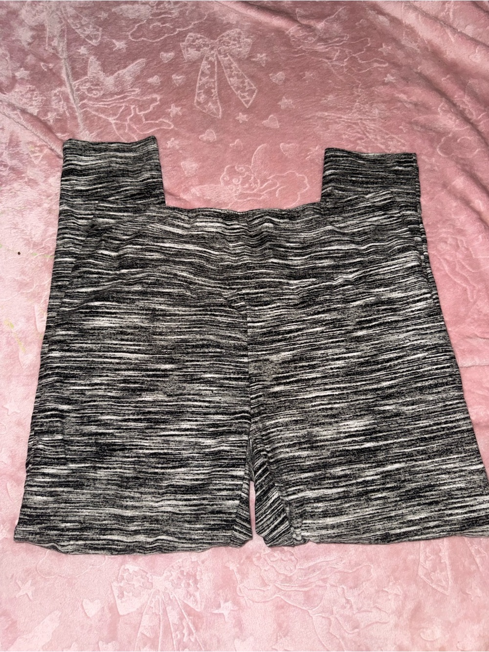 High-Rise Black & White Space-Dye Leggings